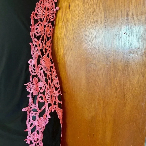 Symphony Black Dress Pink Open Cutout Stitch Sides Bodycon Mini Dress Size Small - Picture 14 of 15
